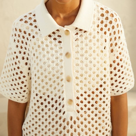 White Knit top by Suitable for Work small - Picture 5 of 5